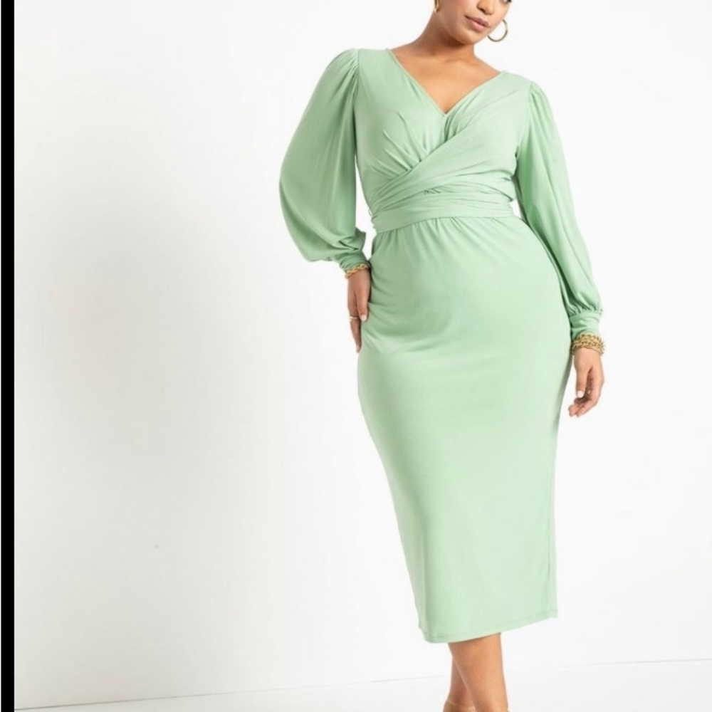 Eloquii Women's Cross Front Midi Dress Brand New w/ Tag Size 20.